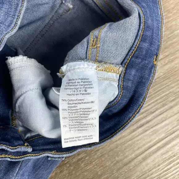 J. Crew Mercantile High Rise Straight Button Fly Jeans Women's 25 Destroyed Hem - Picture 9 of 10